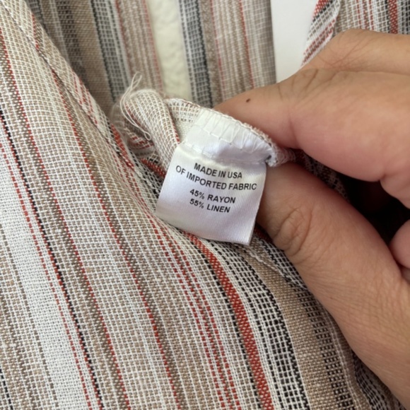 DREW neutral striped linen blend sleeveless jumpsuit NWT Size Large - Picture 6 of 7